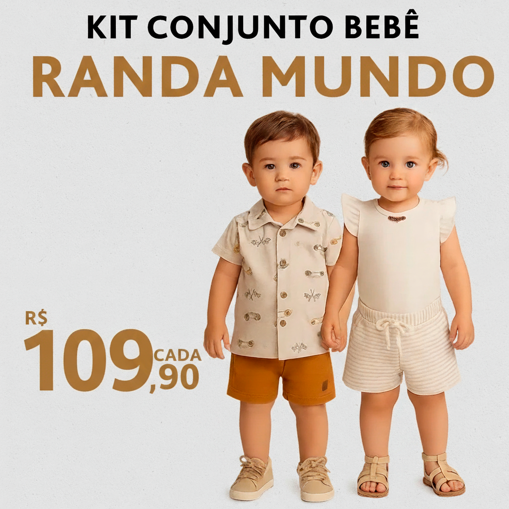 Conjunto Bebê Randa Mundo Masc/Fem P ao G