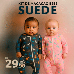 KIT DE MACACÃO BEBÊ SUEDE MASC/FEM RN/GG - (20 MACACÃO)
