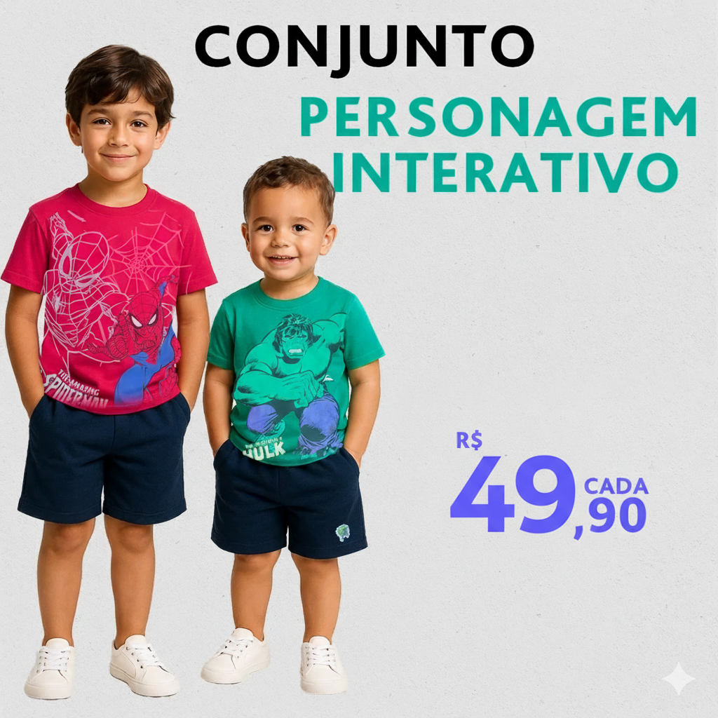 Conjunto Personagem Interativo (Com Máscara) Masculino