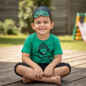 Conjunto Infantil Menino Incrível Hulk - Camiseta Verde + Short Preto Marvel